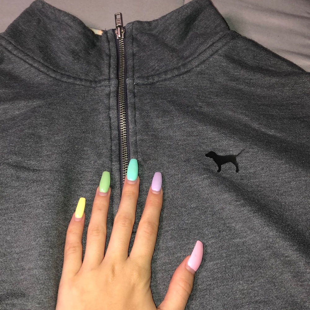 Grey half zip up hoodie